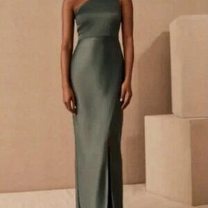 Anthropologie BHLDN Dylan One Shoulder Satin Charmeuse Gown Dress